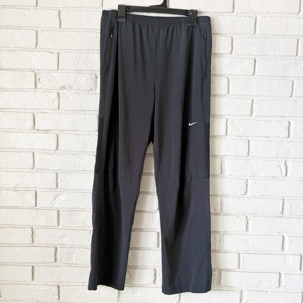 Nike Dri Fit Mens M Black Loose Fit Pull On Activewear Pants Athlete Workout Gym